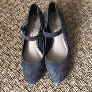 Grey suede Mary Janes